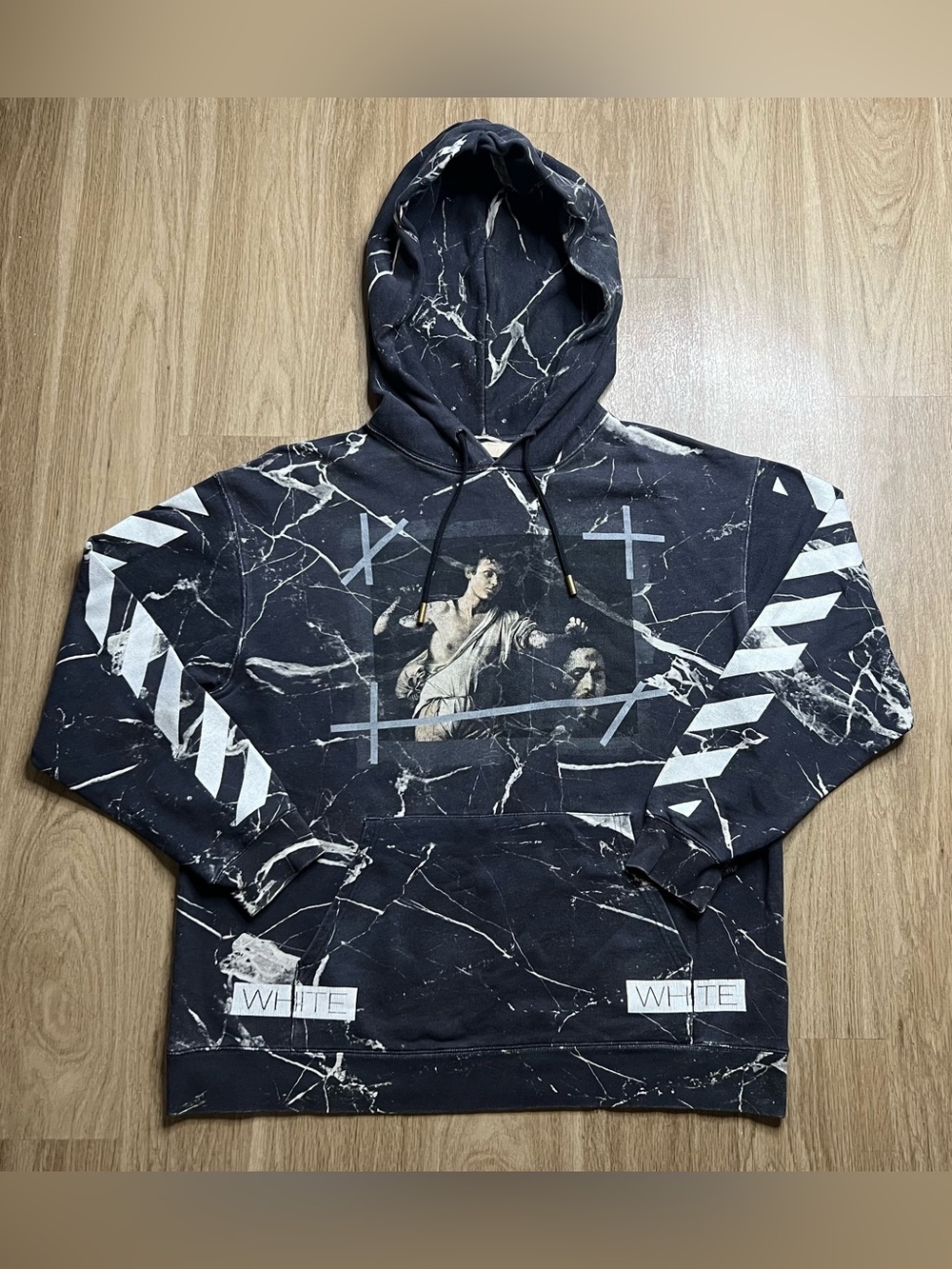Off-White Caravaggio Marble Hoodie Sz M (oversize)